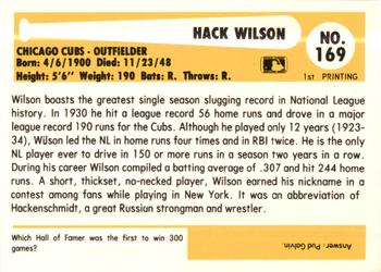 1980-87 SSPC HOF #169 Hack Wilson Back
