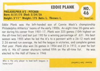 1980-87 SSPC HOF #46 Eddie Plank Back