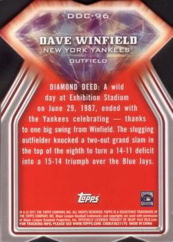 2011 Topps - Diamond Die Cut #DDC-96 Dave Winfield Back