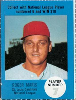 1968 Atlantic Oil Play Ball Contest Cards #NNO Roger Maris Front
