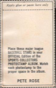 1969 MLB PhotoStamps #NNO Pete Rose Back
