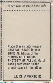 1969 MLB PhotoStamps #NNO Luis Aparicio Back