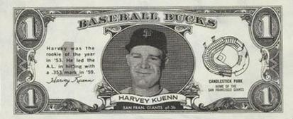 1962 Topps Baseball Bucks #NNO Harvey Kuenn Front