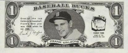 1962 Topps Baseball Bucks #NNO Frank Malzone Front