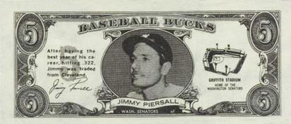 1962 Topps Baseball Bucks #NNO Jimmy Piersall Front