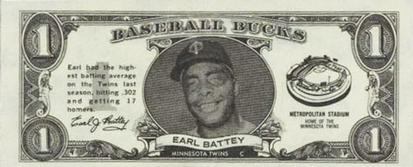 1962 Topps Baseball Bucks #NNO Earl Battey Front