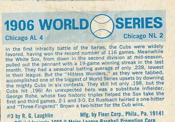 1970 Fleer World Series #3 1906 - White Sox vs. Cubs Back