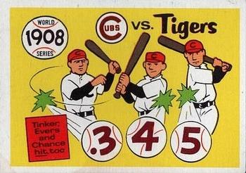 1970 Fleer World Series #5 1908 - Cubs vs. Tigers - Joe Tinker / Johnny Evers / Frank Chance Front