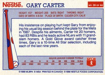 1988 Nestle Dream Team #26 Gary Carter Back