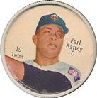 1962 Shirriff Coins #19 Earl Battey Front