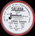 1963 Salada/Junket Coins #17 Ernie Banks Back