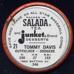 1963 Salada/Junket Coins #21 Tommy Davis Back