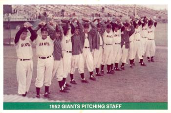 1984 TCMA Greats #32 1952 New York Giants Pitching Staff Front