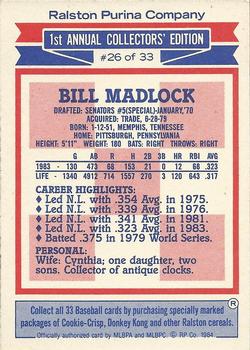 1984 Topps Ralston Purina #26 Bill Madlock Back