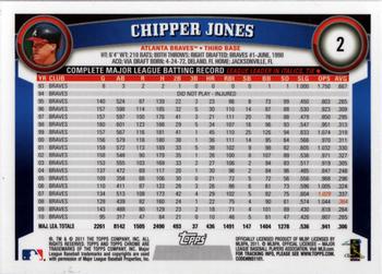 2011 Topps Chrome #2 Chipper Jones Back