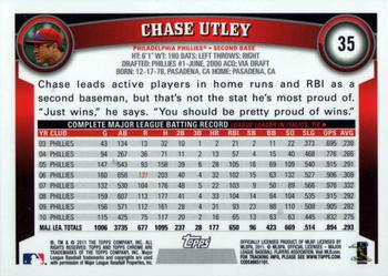2011 Topps Chrome #35 Chase Utley Back