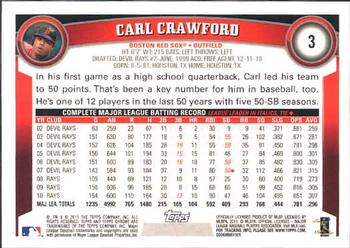 2011 Topps Chrome #3 Carl Crawford Back