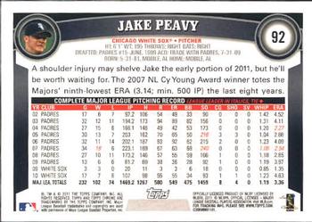 2011 Topps Chrome #92 Jake Peavy Back