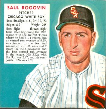 1952 Red Man #AL19 Saul Rogovin Front