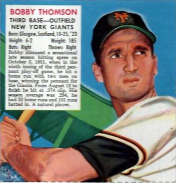 1952 Red Man #NL24 Bobby Thomson Front