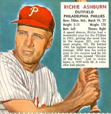 1952 Red Man #NL2 Richie Ashburn Front