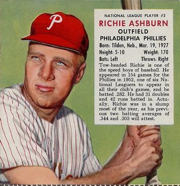 1953 Red Man #NL3 Richie Ashburn Front