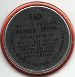 1964 Topps - Coins #160 Warren Spahn Back