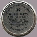 1964 Topps - Coins #80 Willie Mays Back