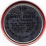 1964 Topps - Coins #159 Sandy Koufax Back