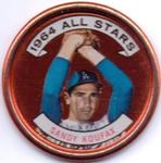 1964 Topps - Coins #159 Sandy Koufax Front