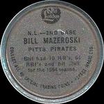 1965 Old London Coins #NNO Bill Mazeroski Back