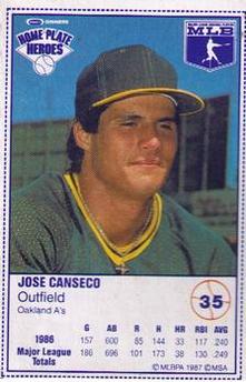 1987 Kraft Home Plate Heroes #35 Jose Canseco Front