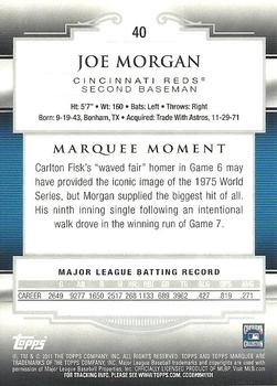 2011 Topps Marquee #40 Joe Morgan Back