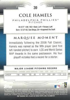 2011 Topps Marquee - Copper #39 Cole Hamels Back