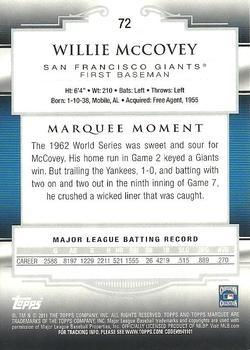 2011 Topps Marquee - Red #72 Willie McCovey Back