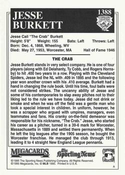1995 Conlon Collection TSN #1388 Jesse Burkett Back