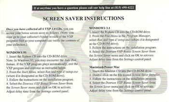 1997 Donruss VxP 1.0 #NNO Screen Saver Instructions Front