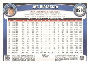 2011 Topps Update #US18 Joe DiMaggio Back