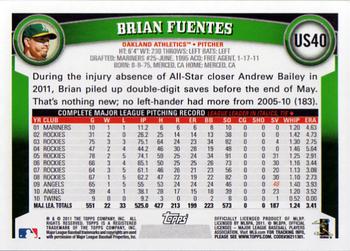 2011 Topps Update #US40 Brian Fuentes Back
