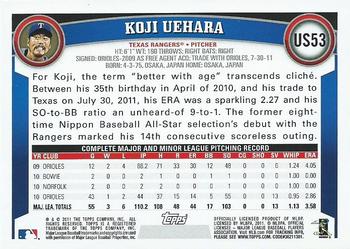2011 Topps Update #US53 Koji Uehara Back