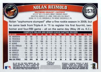 2011 Topps Update #US76 Nolan Reimold Back