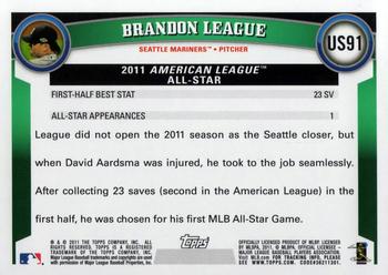 2011 Topps Update #US91 Brandon League Back