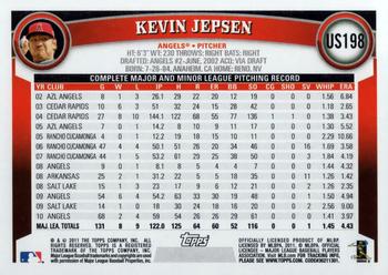 2011 Topps Update #US198 Kevin Jepsen Back
