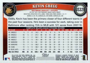 2011 Topps Update #US328 Kevin Gregg Back