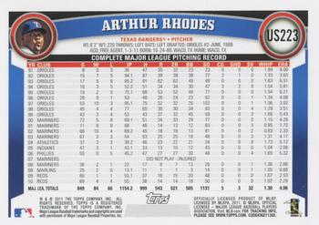 2011 Topps Update #US223 Arthur Rhodes Back