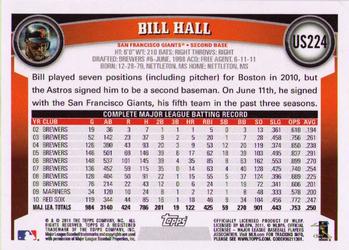 2011 Topps Update #US224 Bill Hall Back
