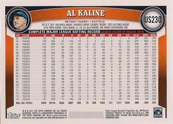 2011 Topps Update #US230 Al Kaline Back