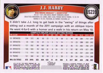 2011 Topps Update #US239 J.J. Hardy Back