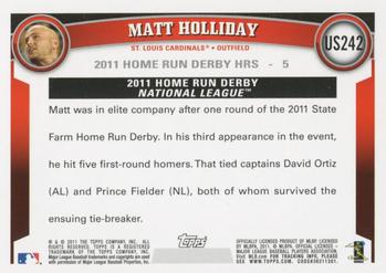 2011 Topps Update #US242 Matt Holliday Back