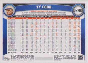 2011 Topps Update #US260 Ty Cobb Back
